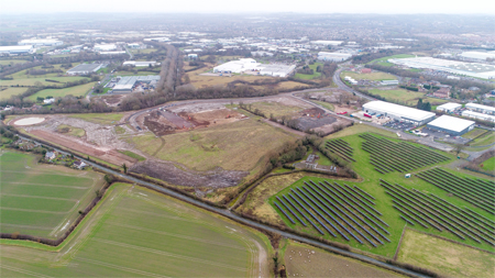 Aerial overview of Telford.