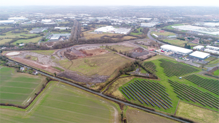 Aerial overview of Telford.