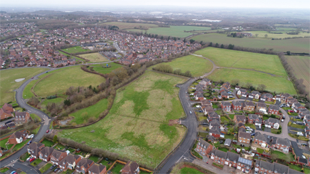 Aerial overview of Telford.