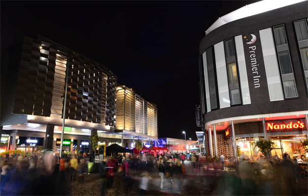 Image of Southwater at night.