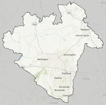 Image of a map of Telford.